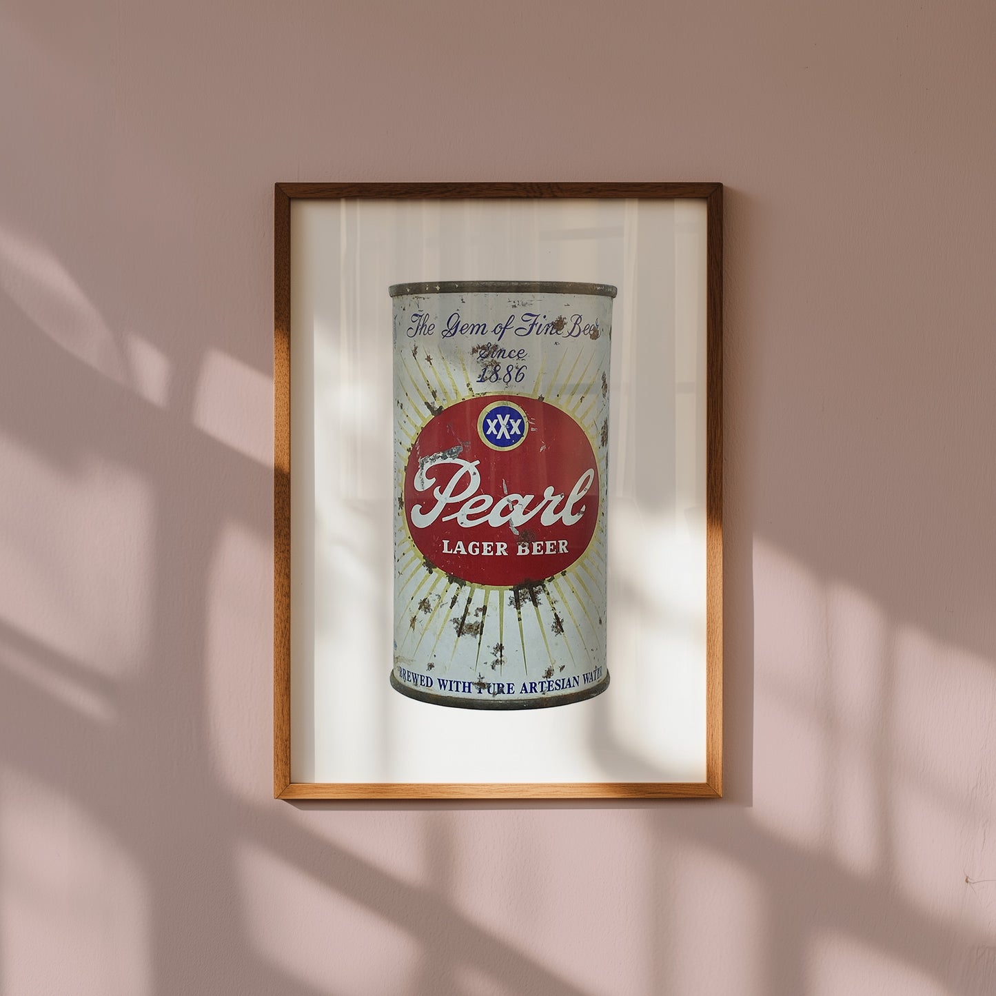 Pearl Beer Can Starburst Art Print