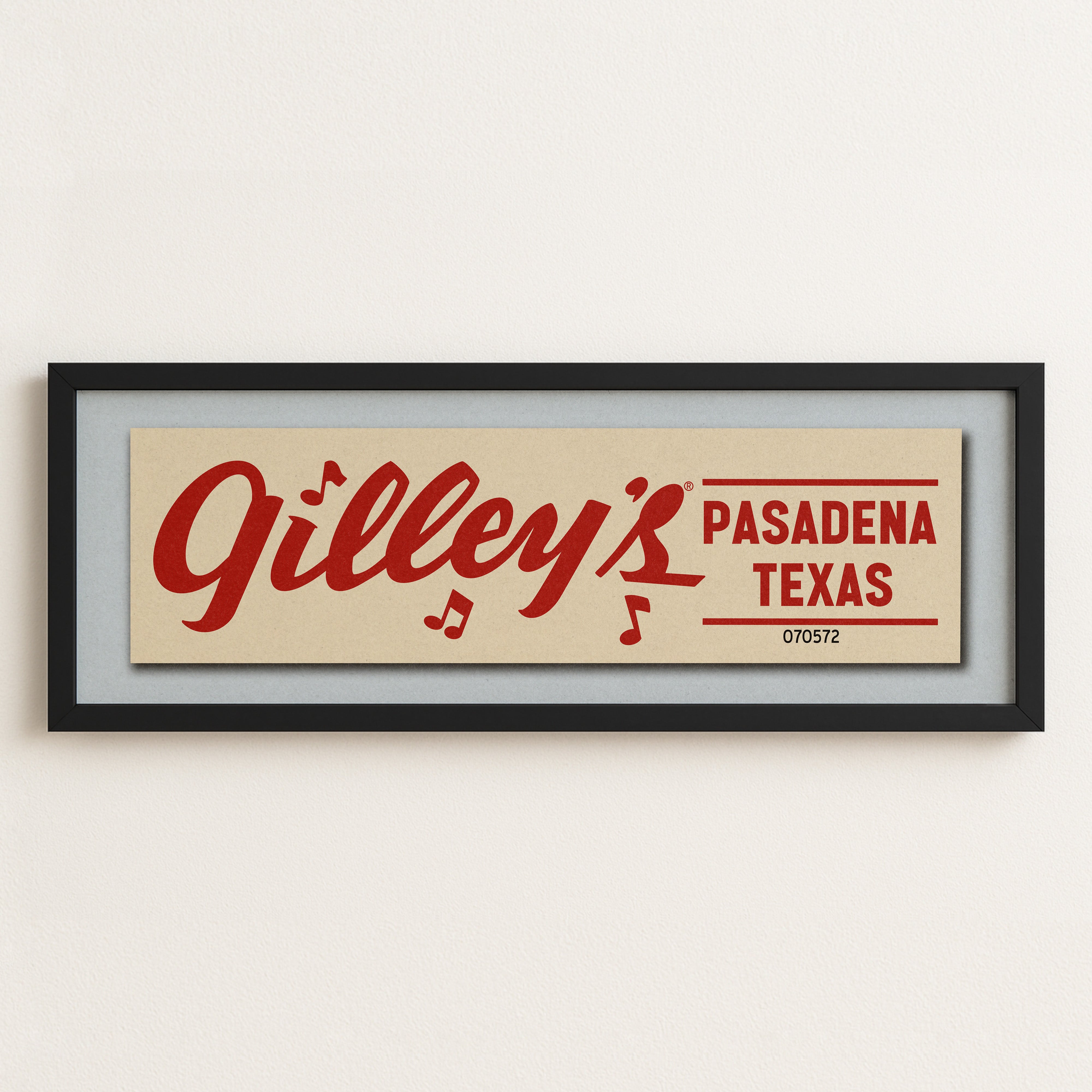 Framed Vintage Gilley's Bumper Sticker Art Print - Tejas Country Club