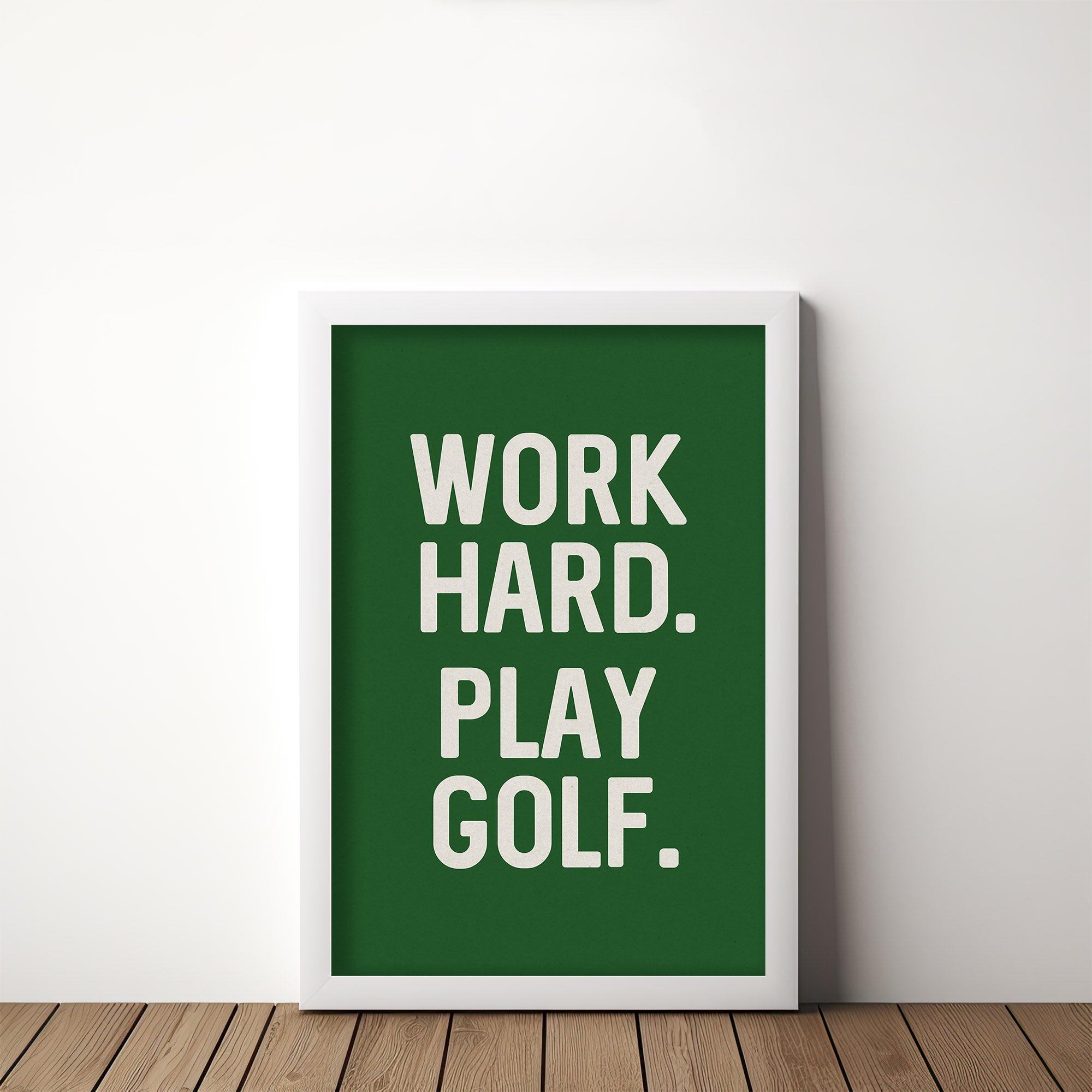 Work Hard. Play Golf Art Poster Print - Tejas Country Club