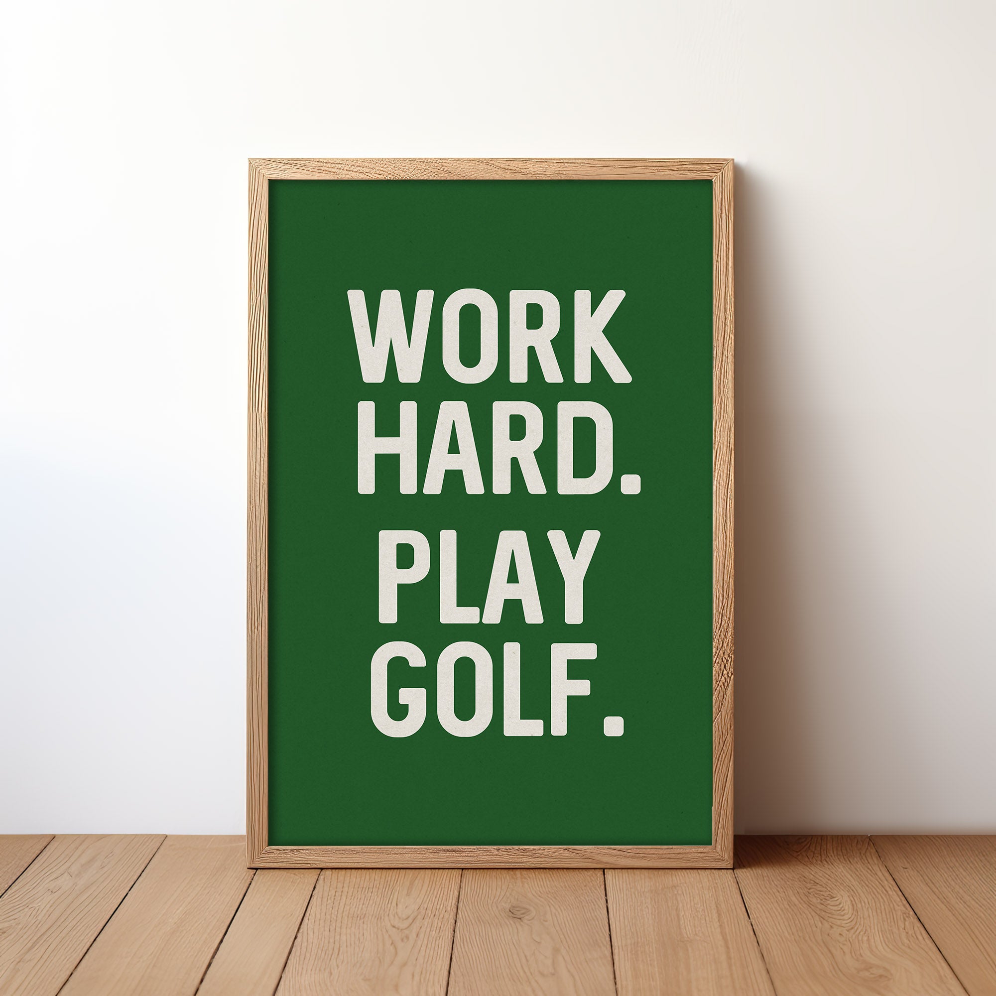 Work Hard. Play Golf Art Poster Print - Tejas Country Club