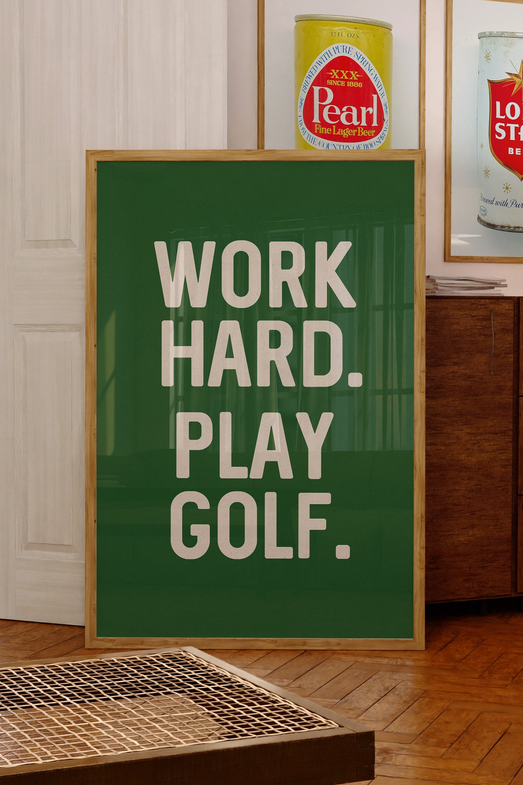 Work Hard. Play Golf Art Poster Print - Tejas Country Club