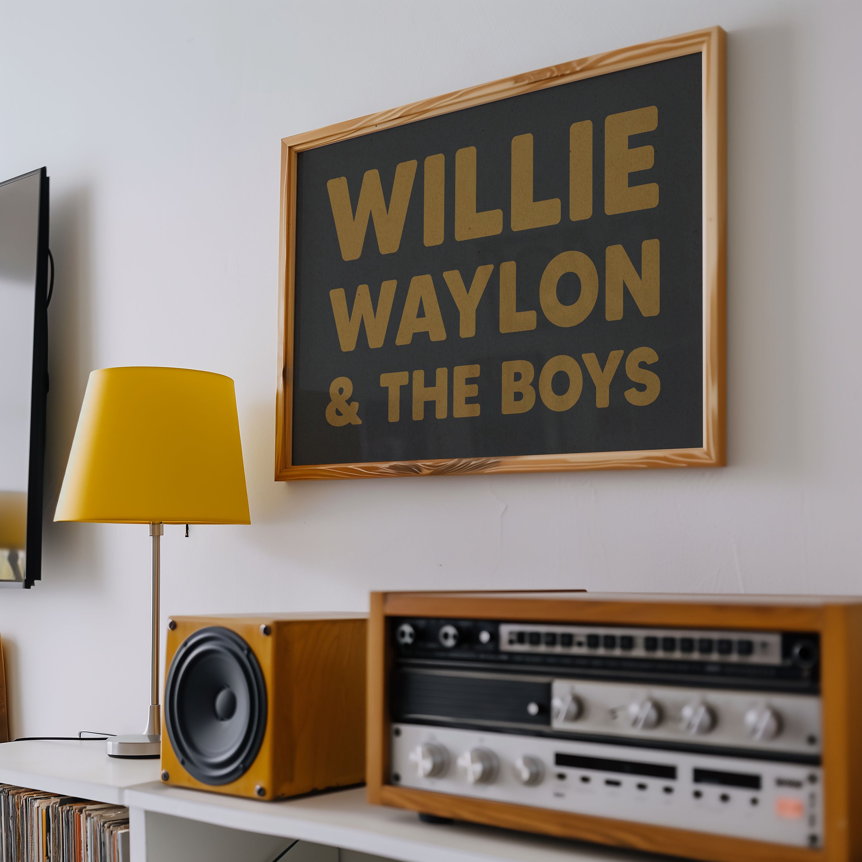 Willie, Waylon, & The Boys Typography Art Print - Tejas Country Club