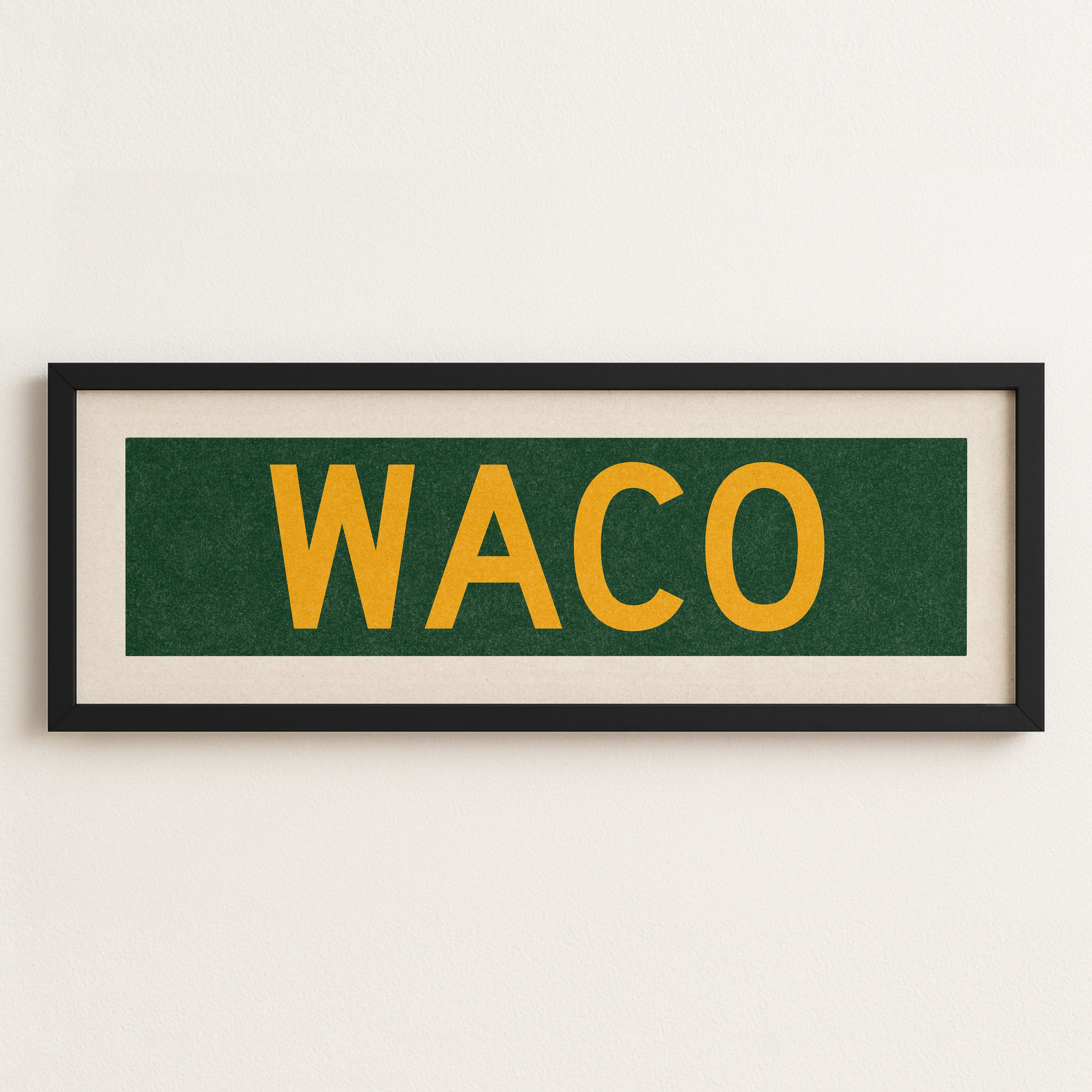 Framed Waco Green Bus Scroll - Tejas Country Club