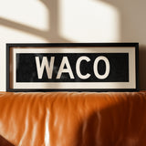 Framed Waco Bus Scroll Sign