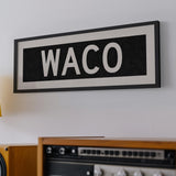 Framed Waco Bus Scroll Sign