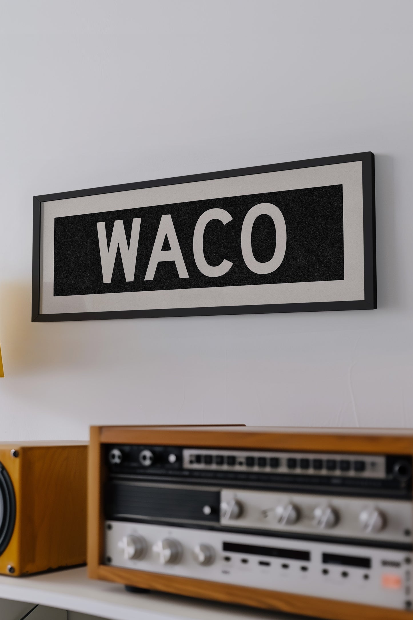 Framed Waco Bus Scroll Sign