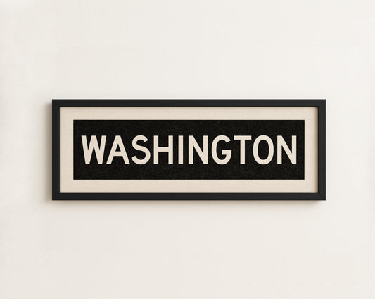 Framed Washington DC Bus Scroll