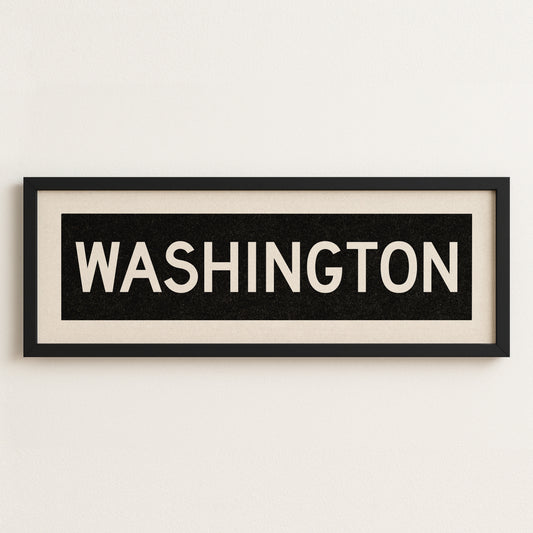 Framed Washington DC Bus Scroll