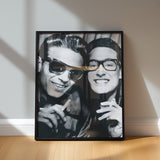Framed Waylon Jennings and Buddy Holly Photo Booth Print - Tejas Country Club
