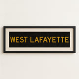 Framed West Lafayette Black and Gold Bus Scroll - Tejas Country Club