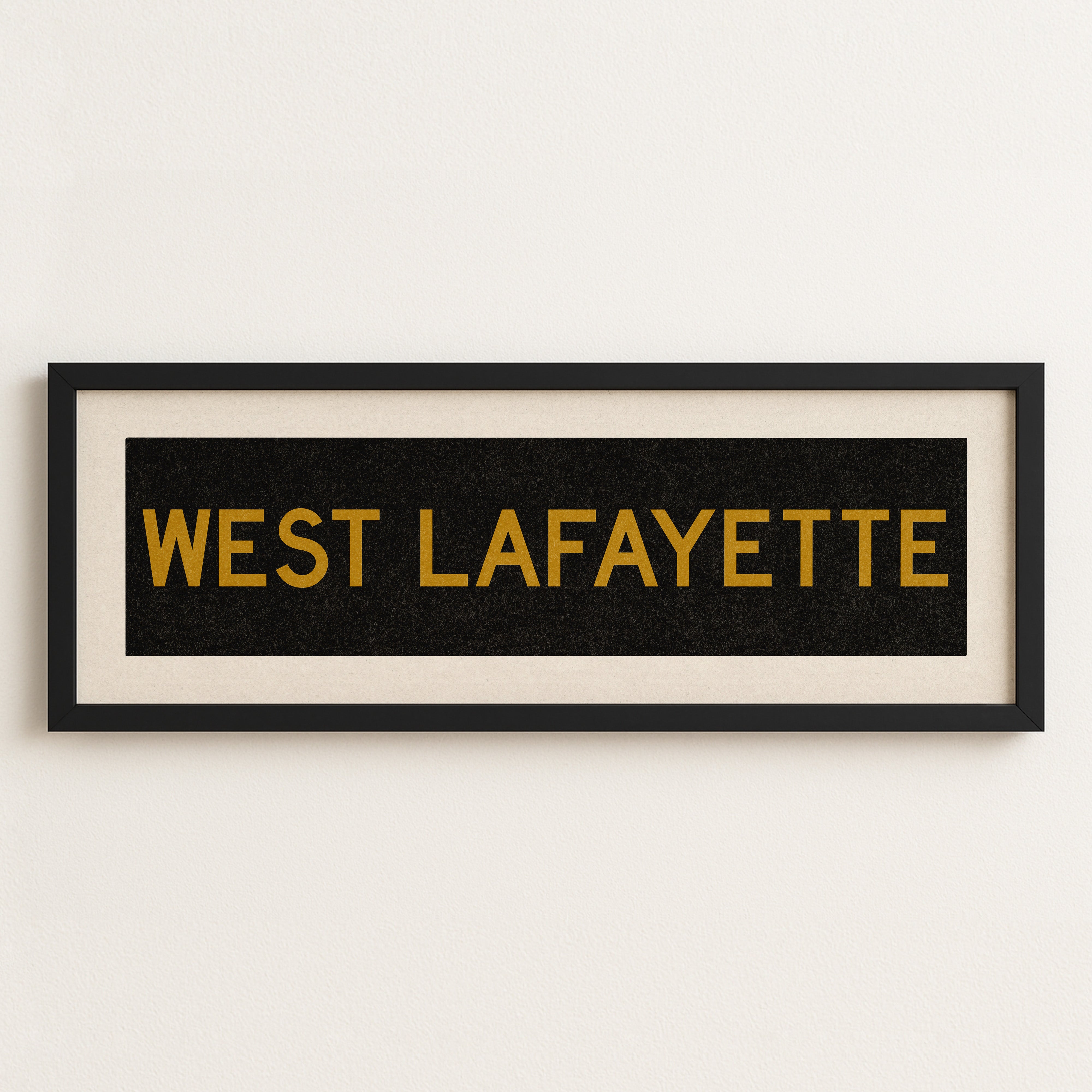 Framed West Lafayette Black and Gold Bus Scroll - Tejas Country Club