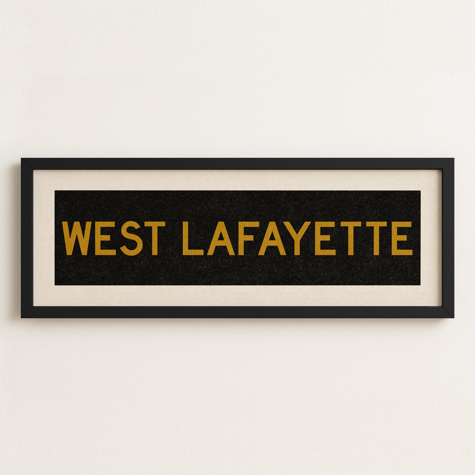 Framed West Lafayette Black and Gold Bus Scroll - Tejas Country Club