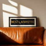 Framed West Lafayette Black and Gold Bus Scroll - Tejas Country Club