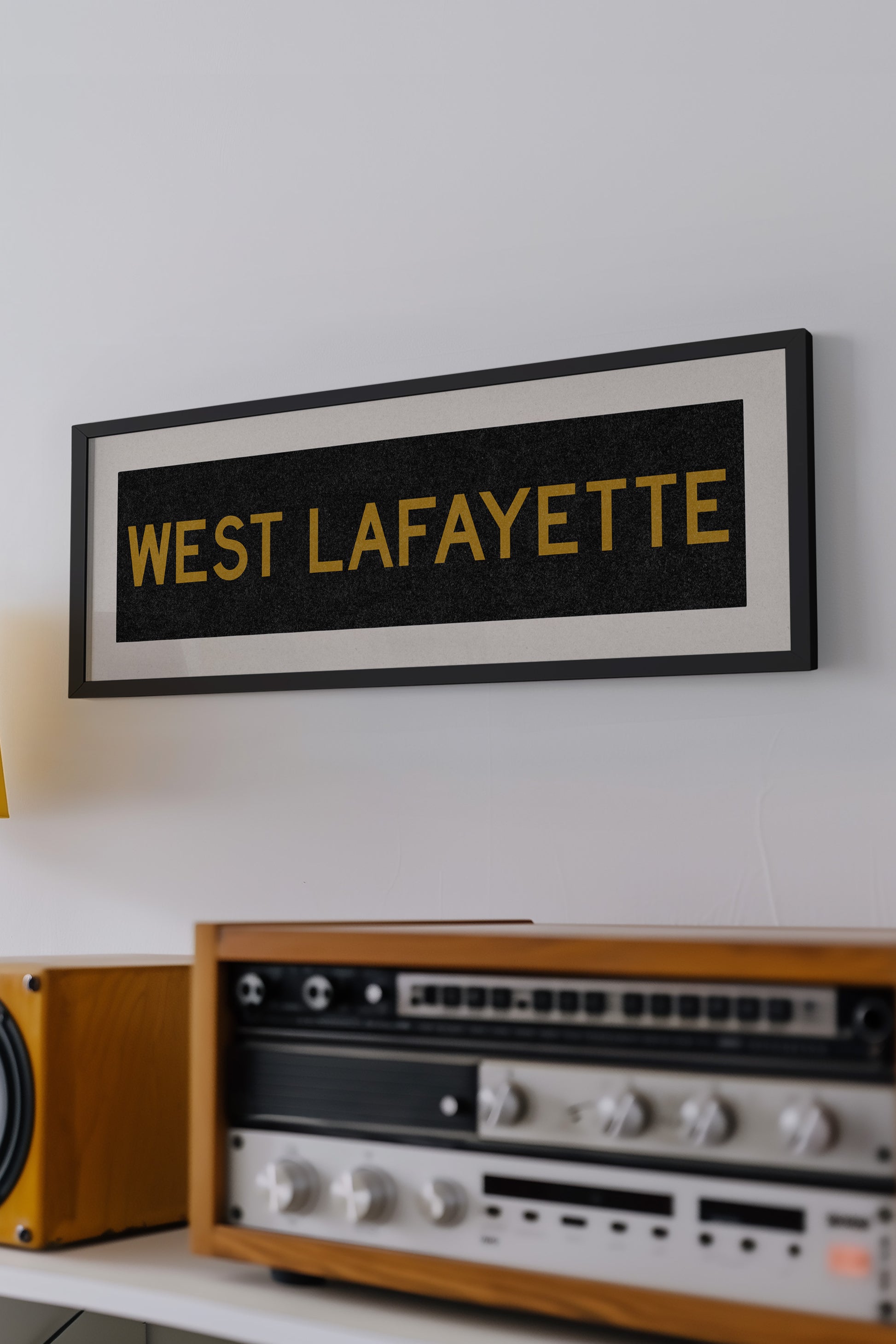 Framed West Lafayette Black and Gold Bus Scroll - Tejas Country Club