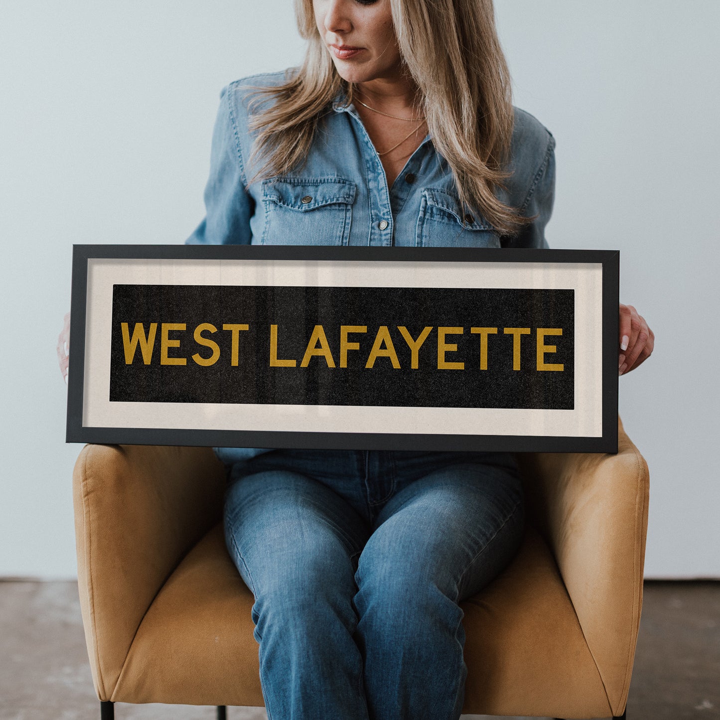 Framed West Lafayette Black and Gold Bus Scroll - Tejas Country Club