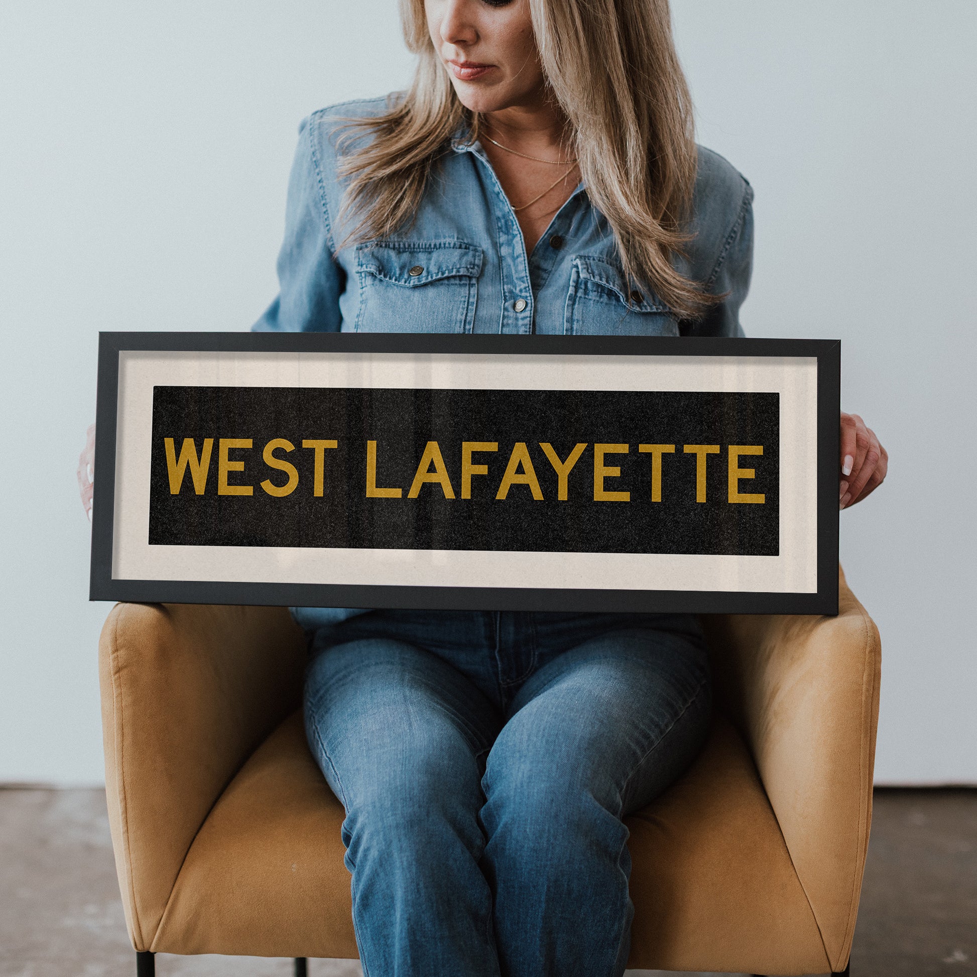 Framed West Lafayette Black and Gold Bus Scroll - Tejas Country Club