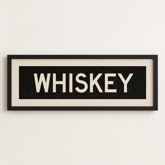 Framed Whiskey Bus Scroll Sign - Tejas Country Club