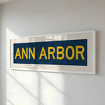 Framed Ann Arbor Navy Bus Scroll - Tejas Country Club