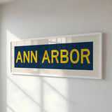 Framed Ann Arbor Navy Bus Scroll - Tejas Country Club