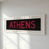 Framed Athens Red and Black Bus Scroll - Tejas Country Club