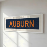 Framed Auburn Navy Bus Scroll - Tejas Country Club