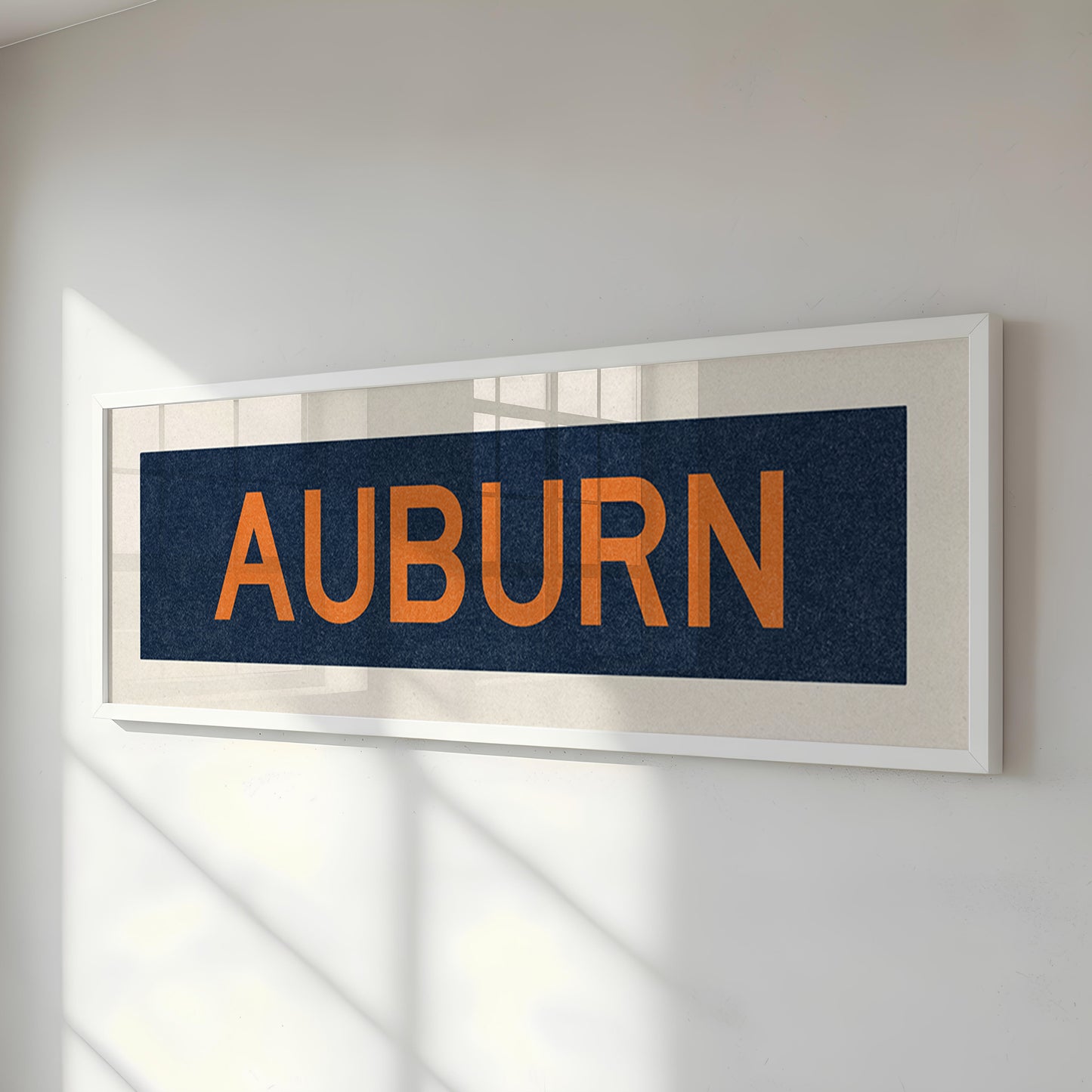 Framed Auburn Navy Bus Scroll - Tejas Country Club