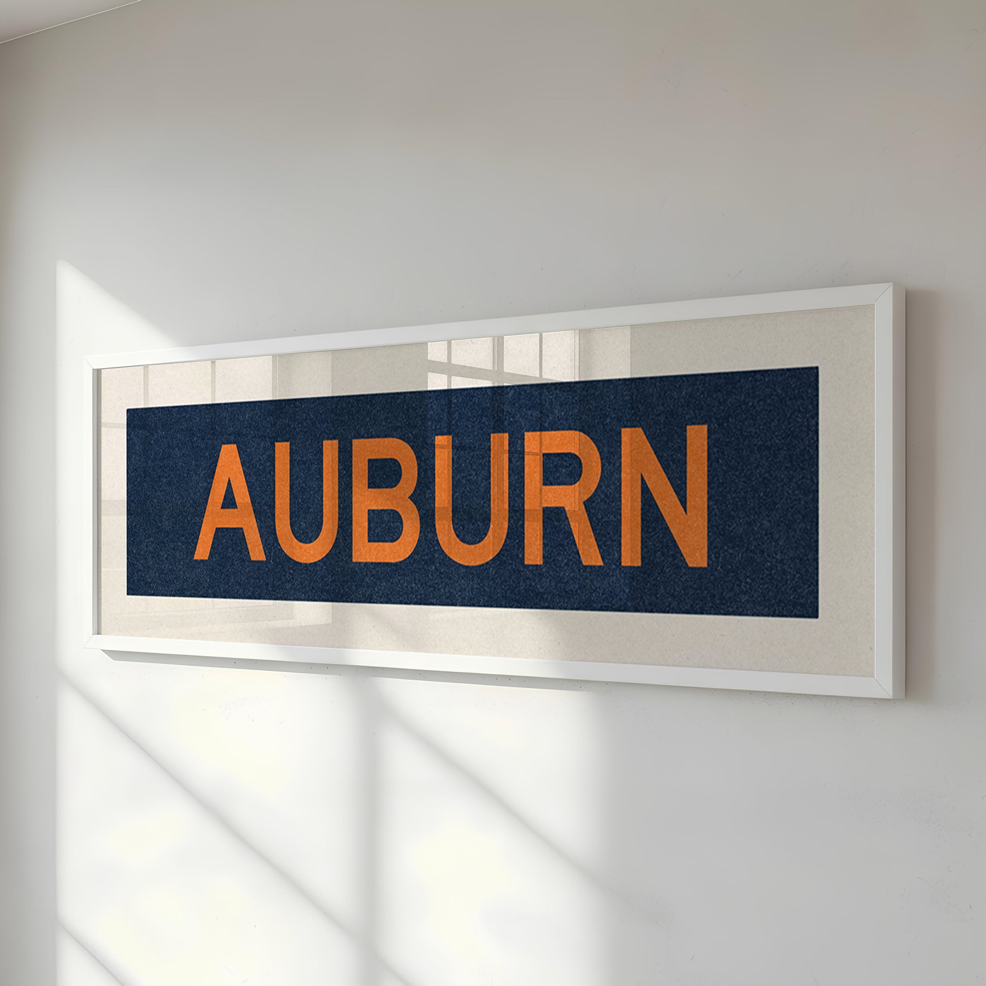 Framed Auburn Navy Bus Scroll - Tejas Country Club