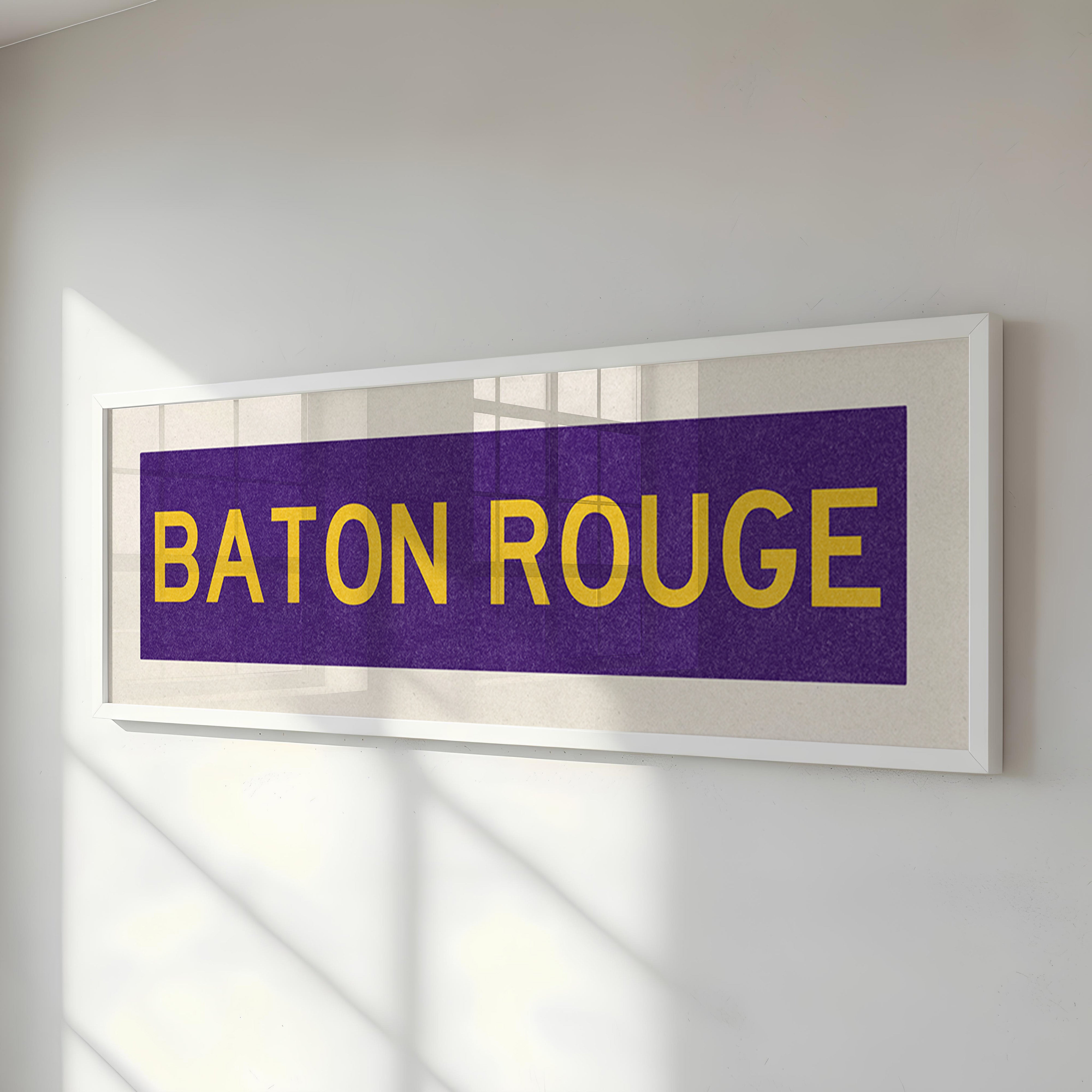 Framed Baton Rouge Purple Bus Scroll - Tejas Country Club