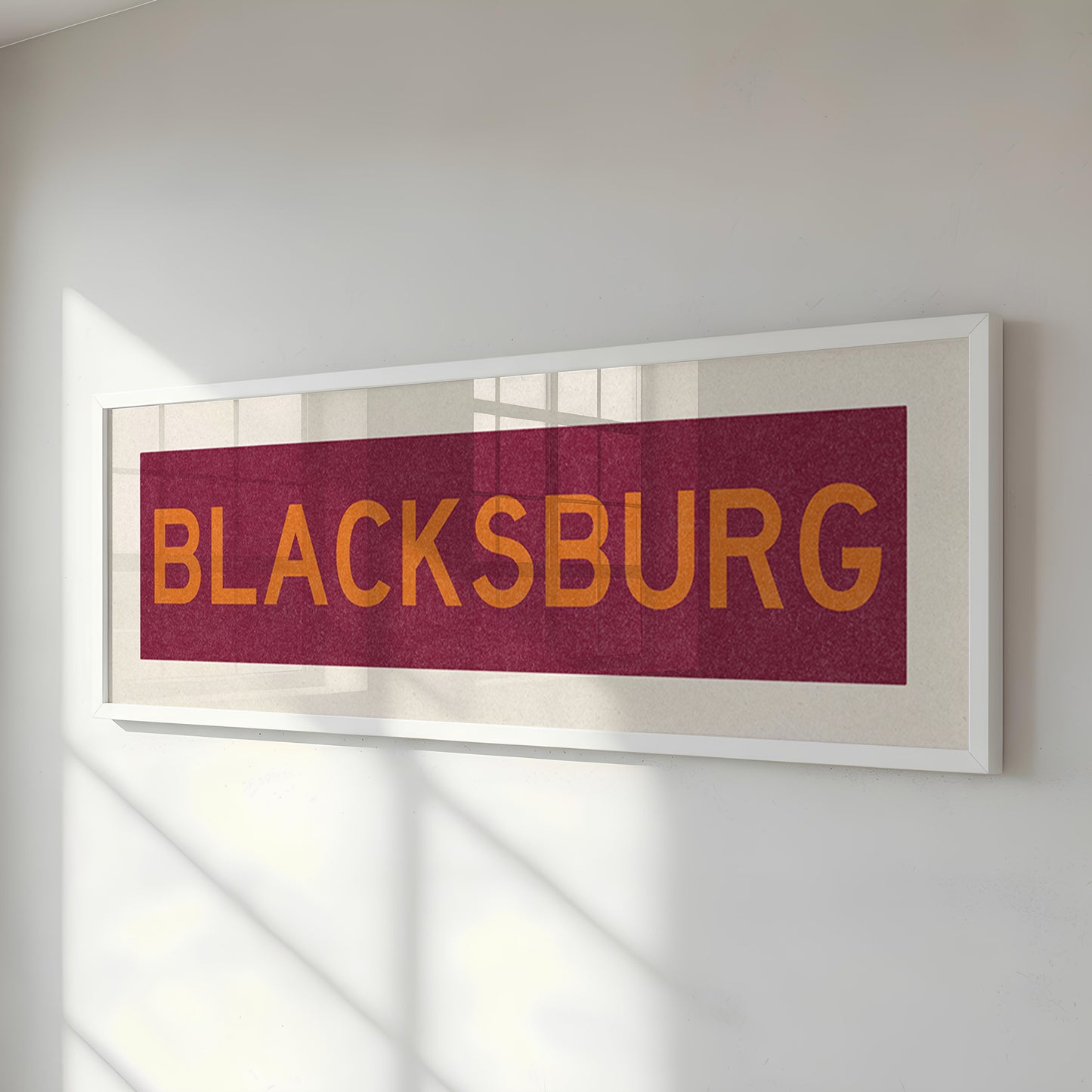 Framed Blacksburg Maroon Bus Scroll