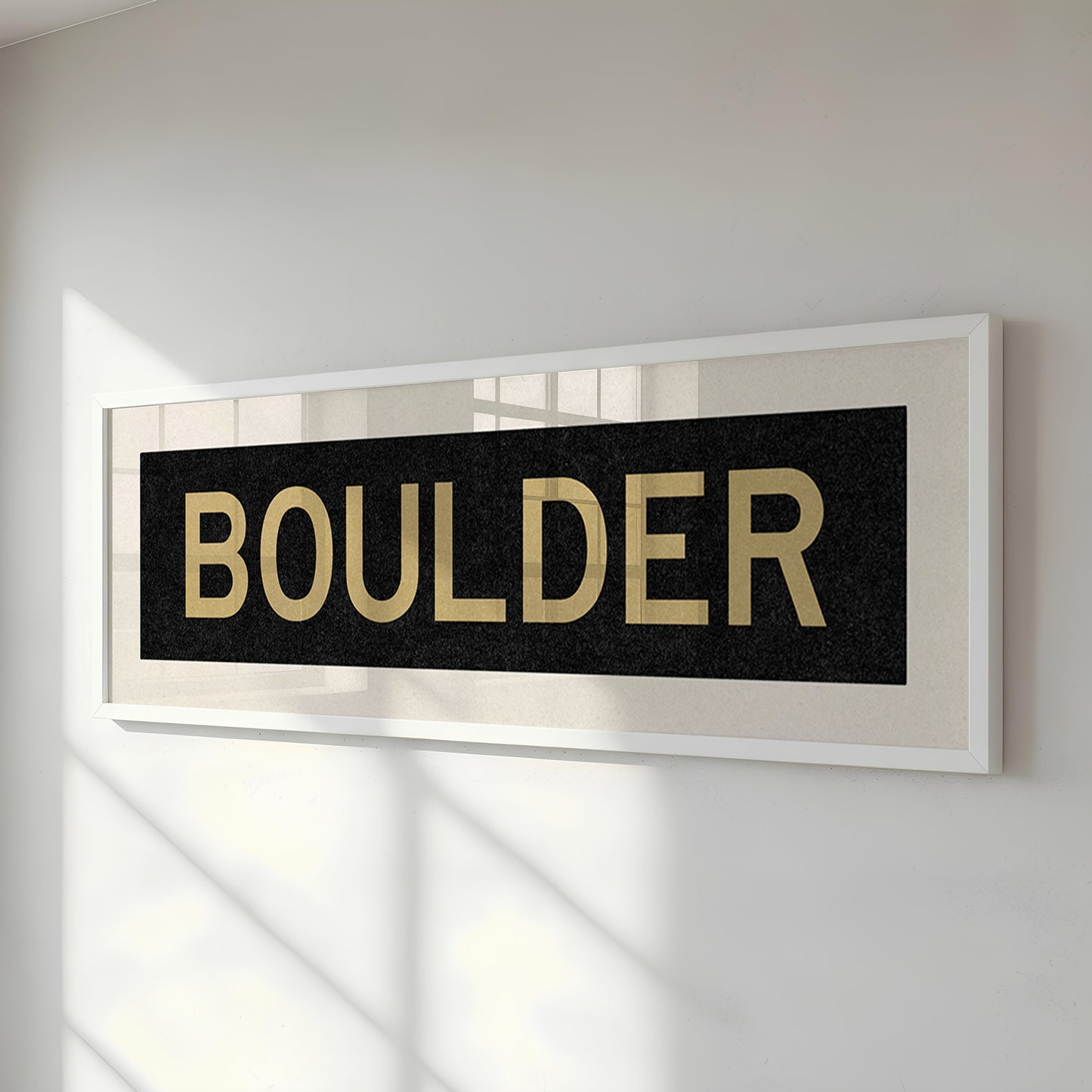 Framed Boulder Black and Gold Bus Scroll