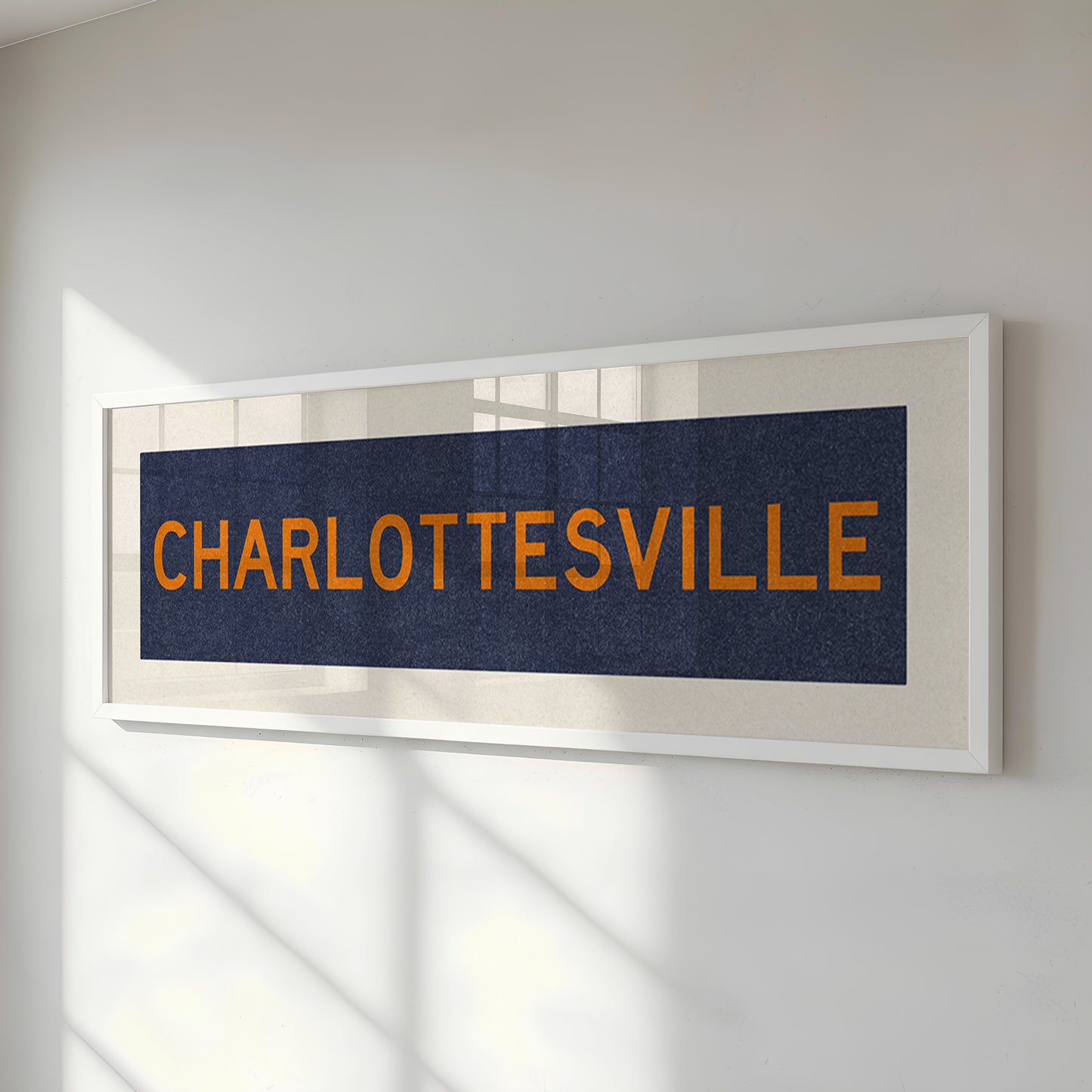 Framed Charlottesville Blue Bus Scroll