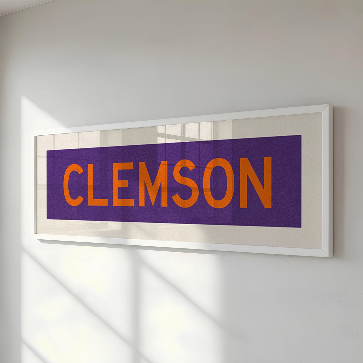 Framed Clemson Purple and Orange Bus Scroll - Tejas Country Club