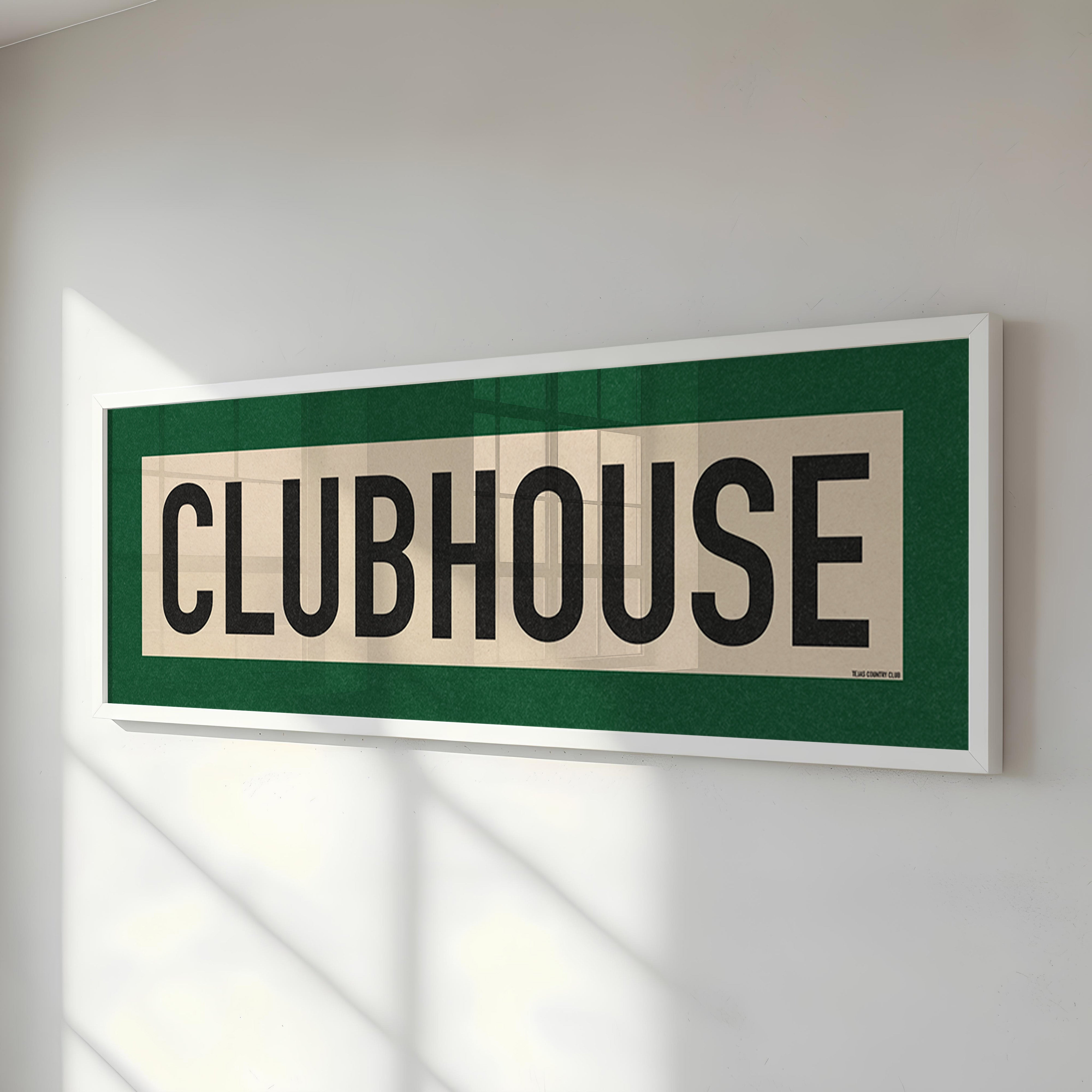 Framed Clubhouse Golf Art Scroll Sign - Tejas Country Club