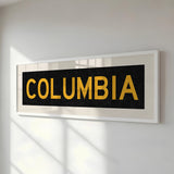 Framed Columbia Black and Gold Bus Scroll - Tejas Country Club
