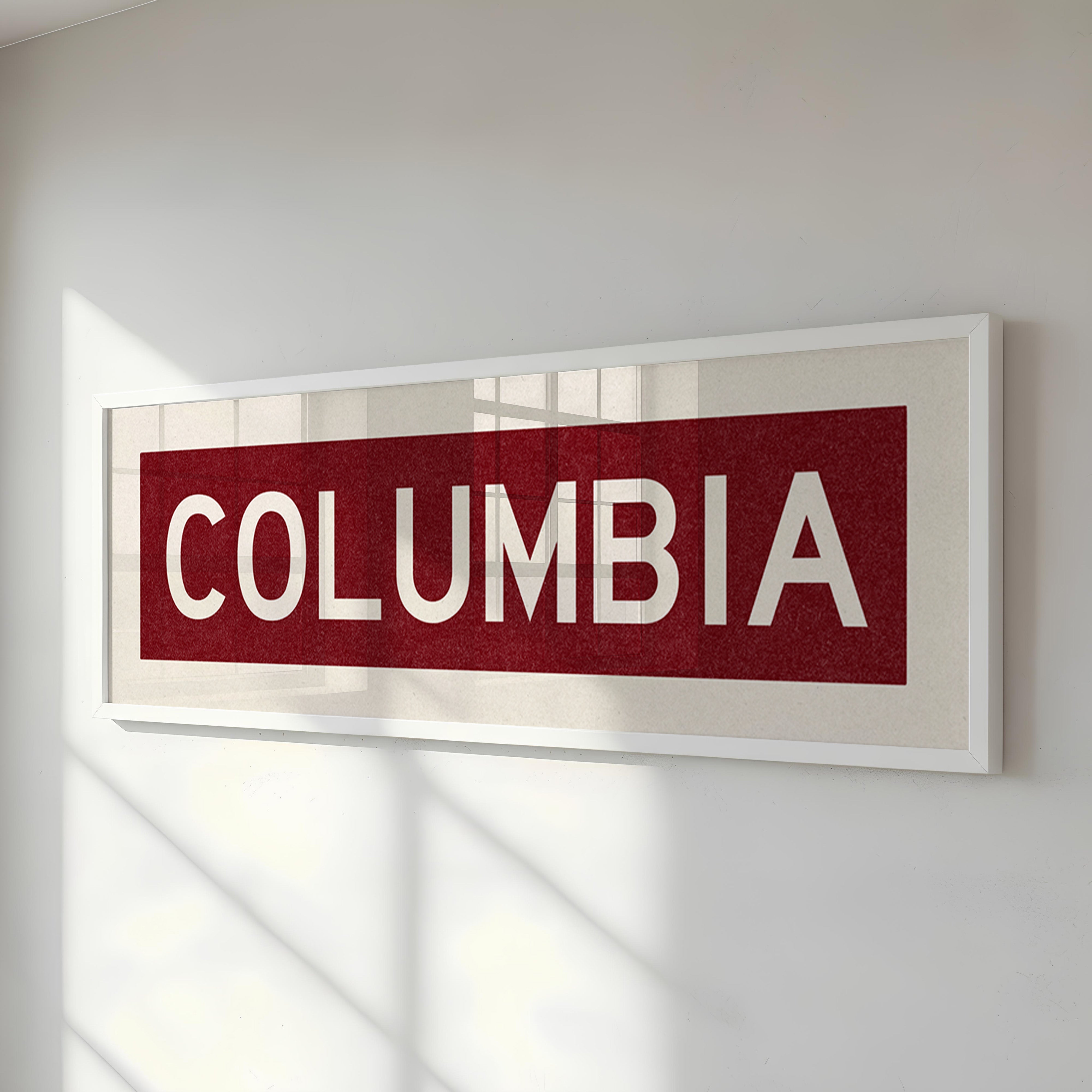 Framed Columbia Scarlet Bus Scroll - Tejas Country Club