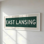 Framed East Lansing Green Bus Scroll - Tejas Country Club