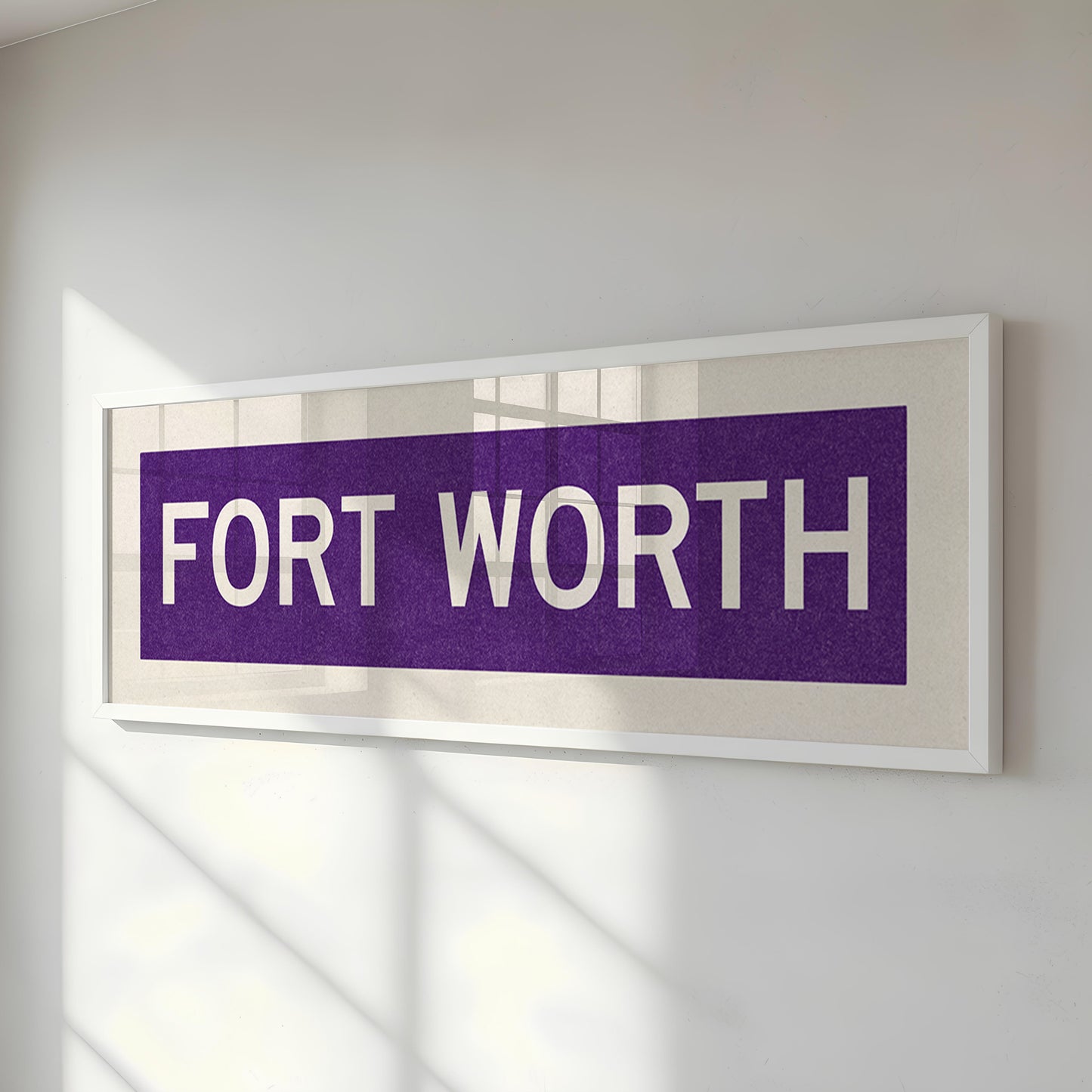 Framed Fort Worth Purple Bus Scroll