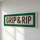 Framed Grip and Rip Golf Art Scroll Sign - Tejas Country Club