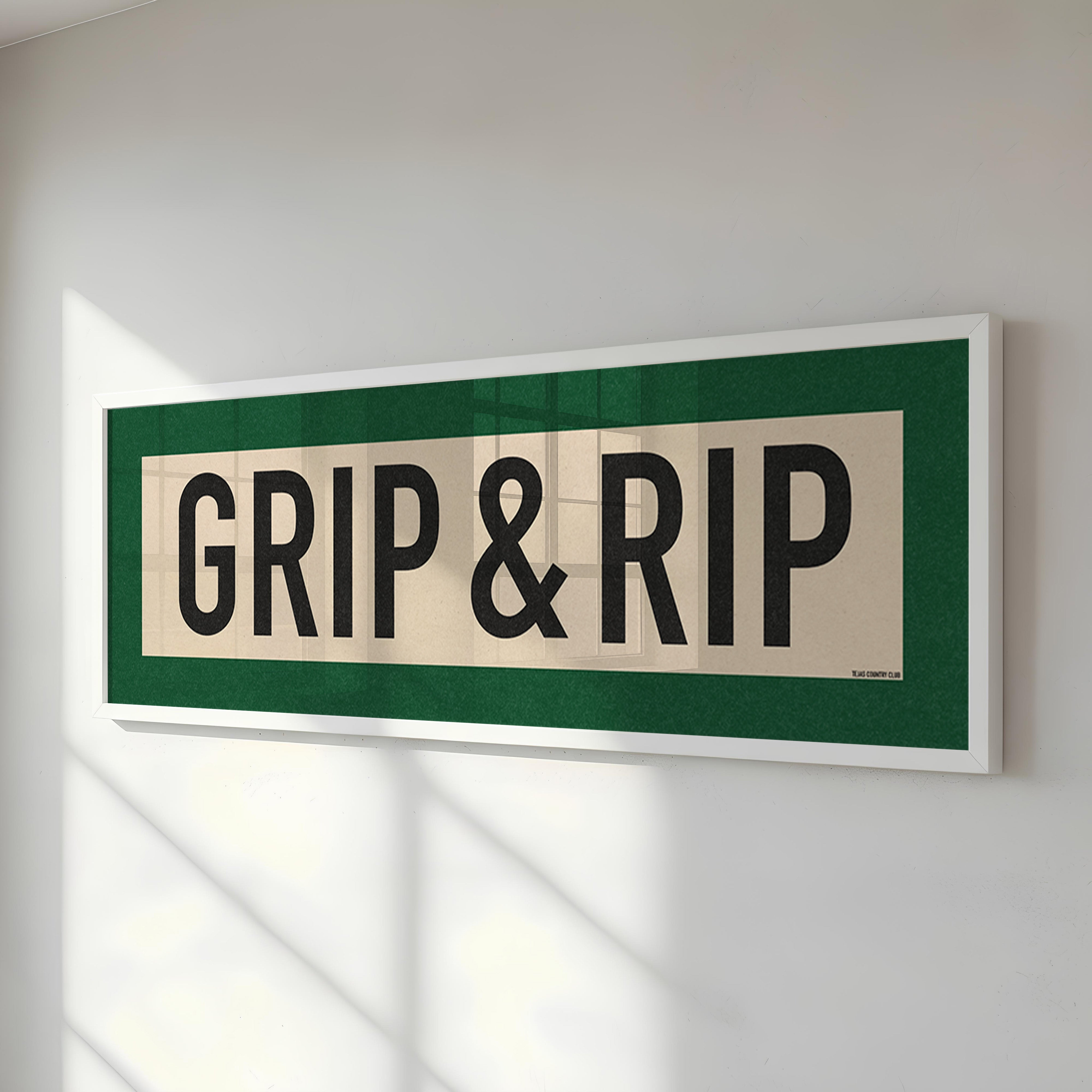 Framed Grip and Rip Golf Art Scroll Sign - Tejas Country Club