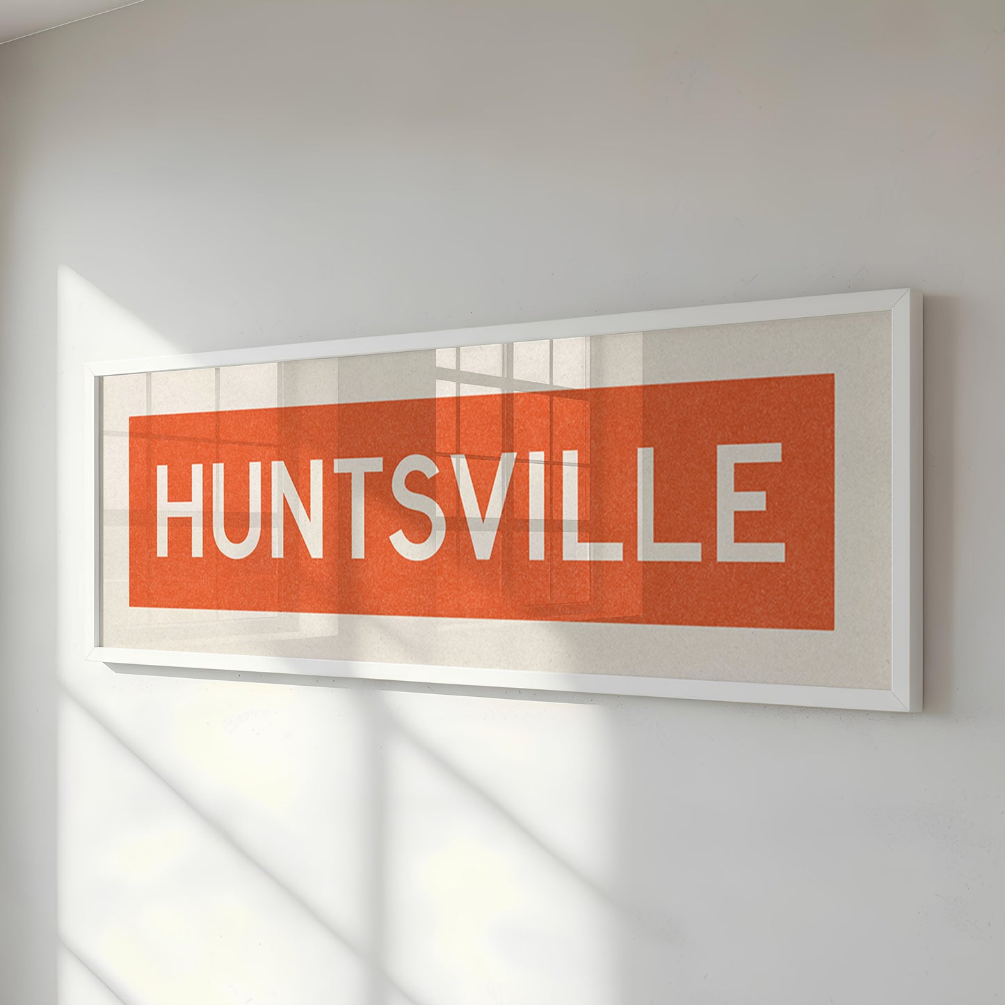 Framed Huntsville Orange and White Bus Scroll