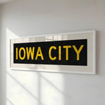 Framed Iowa City Black and Gold Bus Scroll - Tejas Country Club