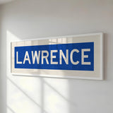 Framed Lawrence Blue Bus Scroll - Tejas Country Club