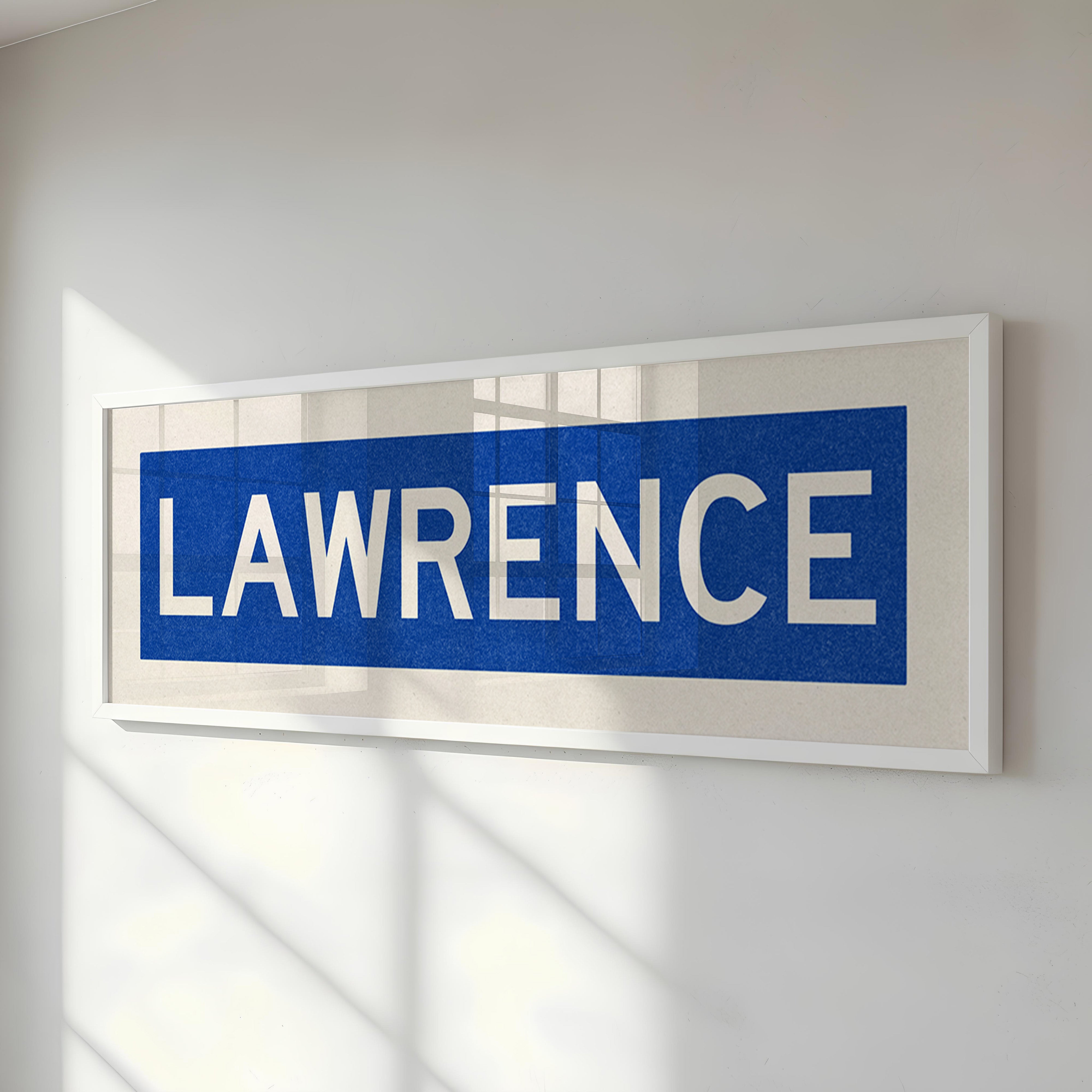 Framed Lawrence Blue Bus Scroll - Tejas Country Club