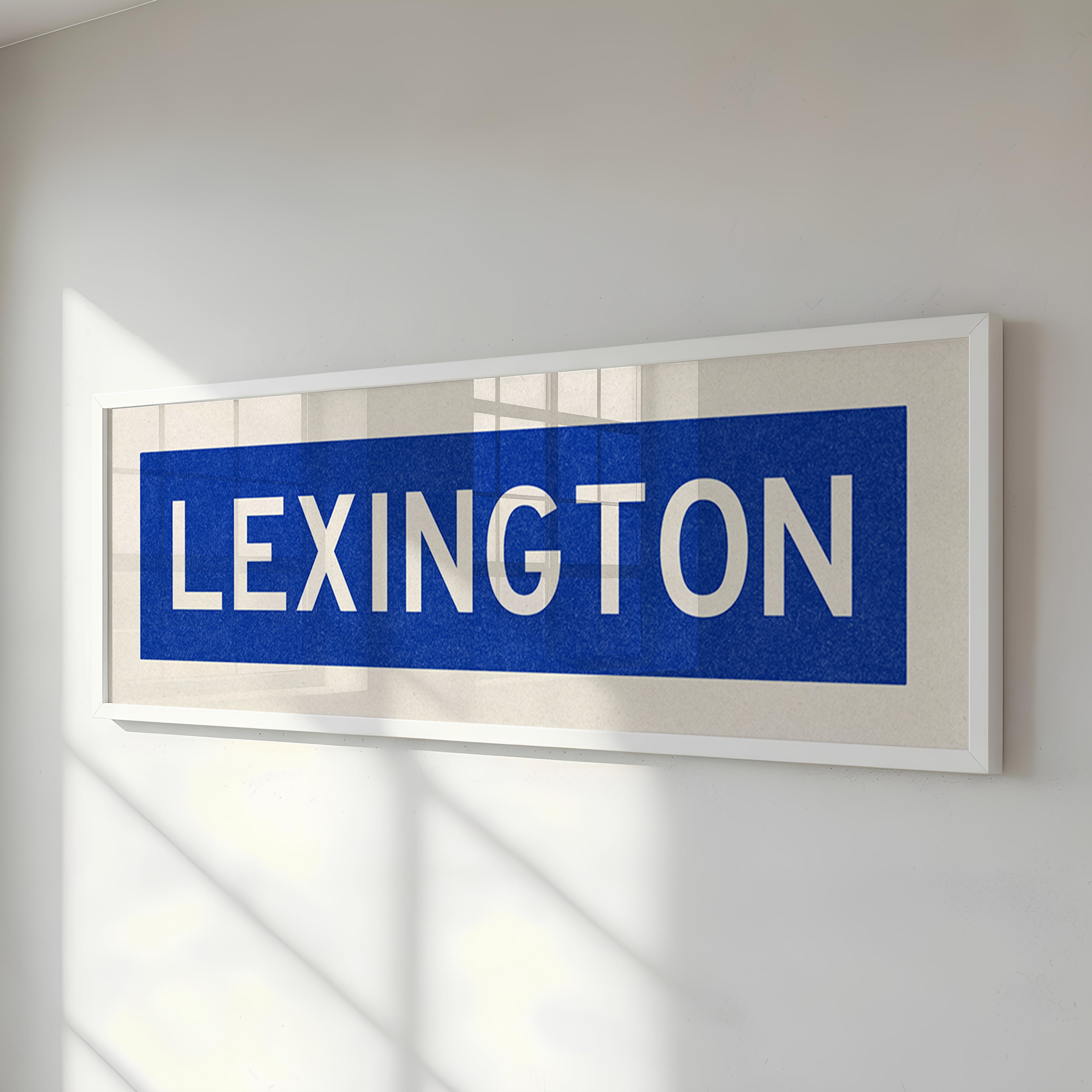 Framed Lexington Blue Bus Scroll - Tejas Country Club