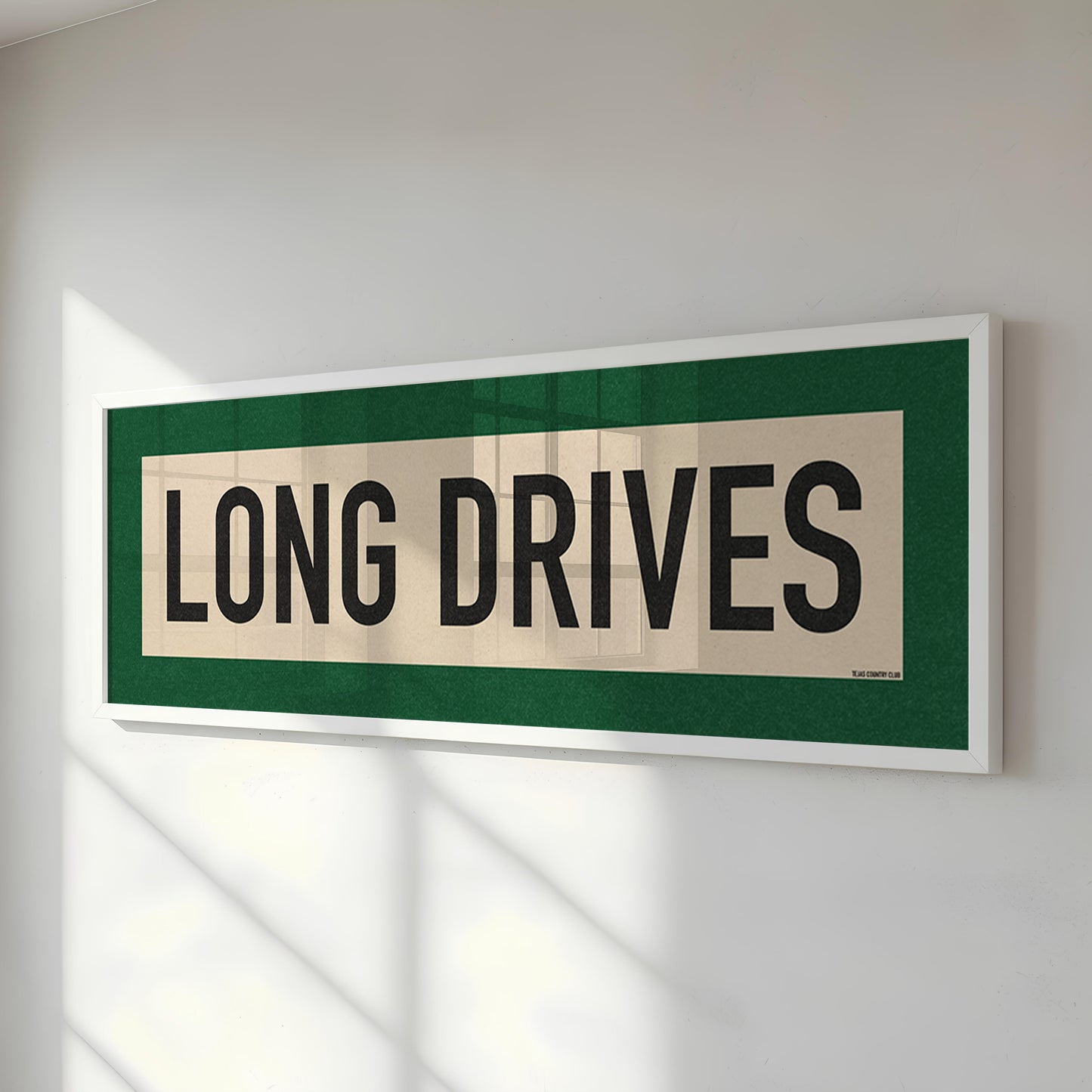 Framed Long Drives Golf Art Scroll Sign