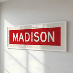 Framed Madison Red Bus Scroll - Tejas Country Club