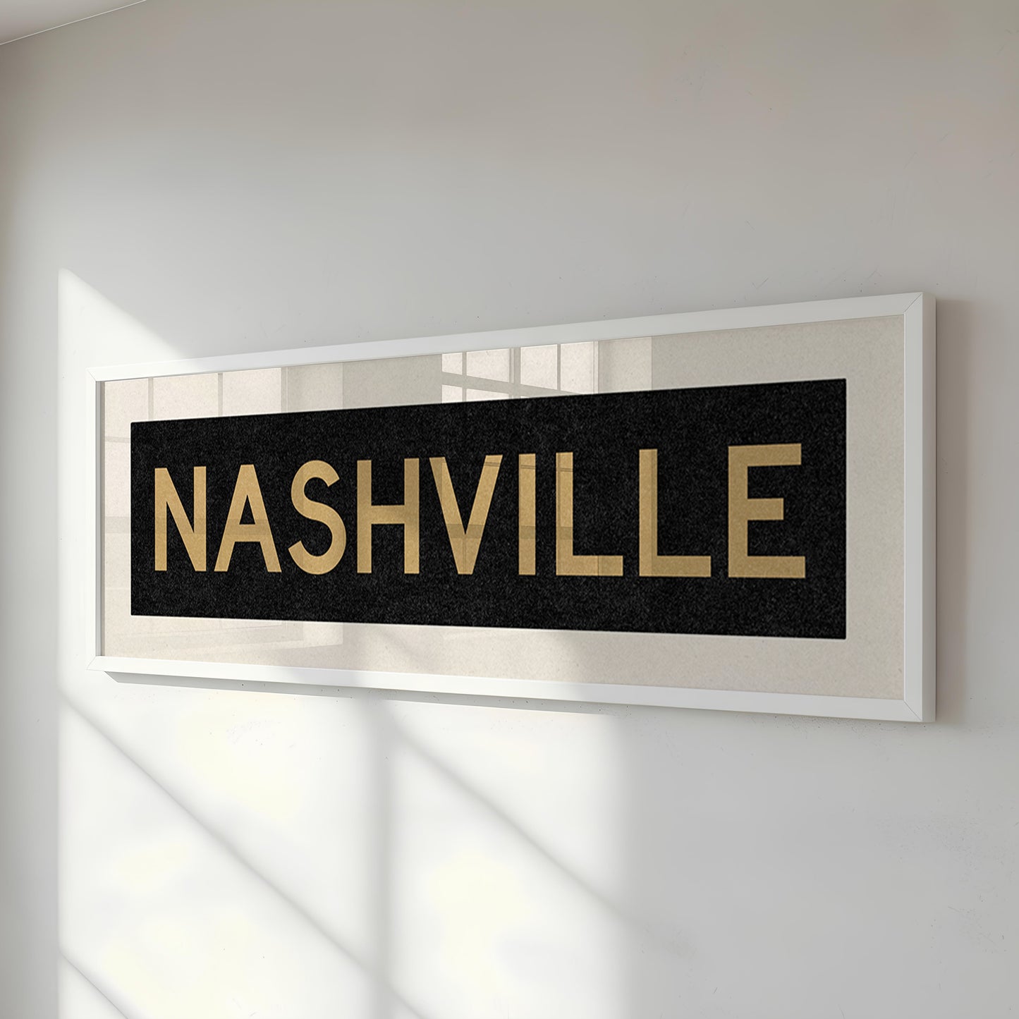 Framed Nashville Black and Gold Bus Scroll