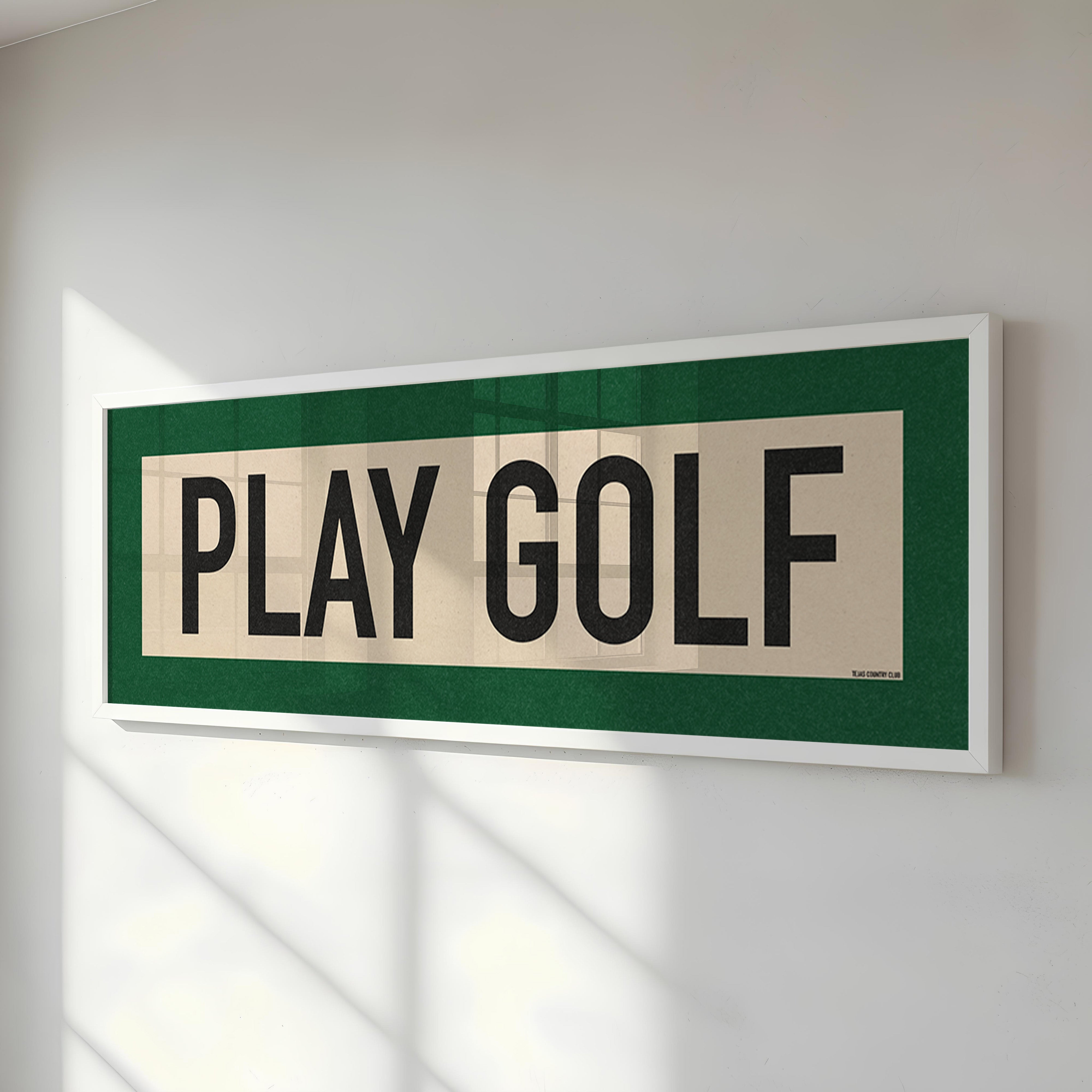 Framed Play Golf Art Scroll Sign - Tejas Country Club