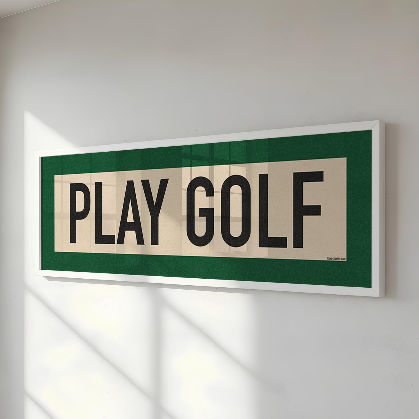 Framed Play Golf Art Scroll Sign