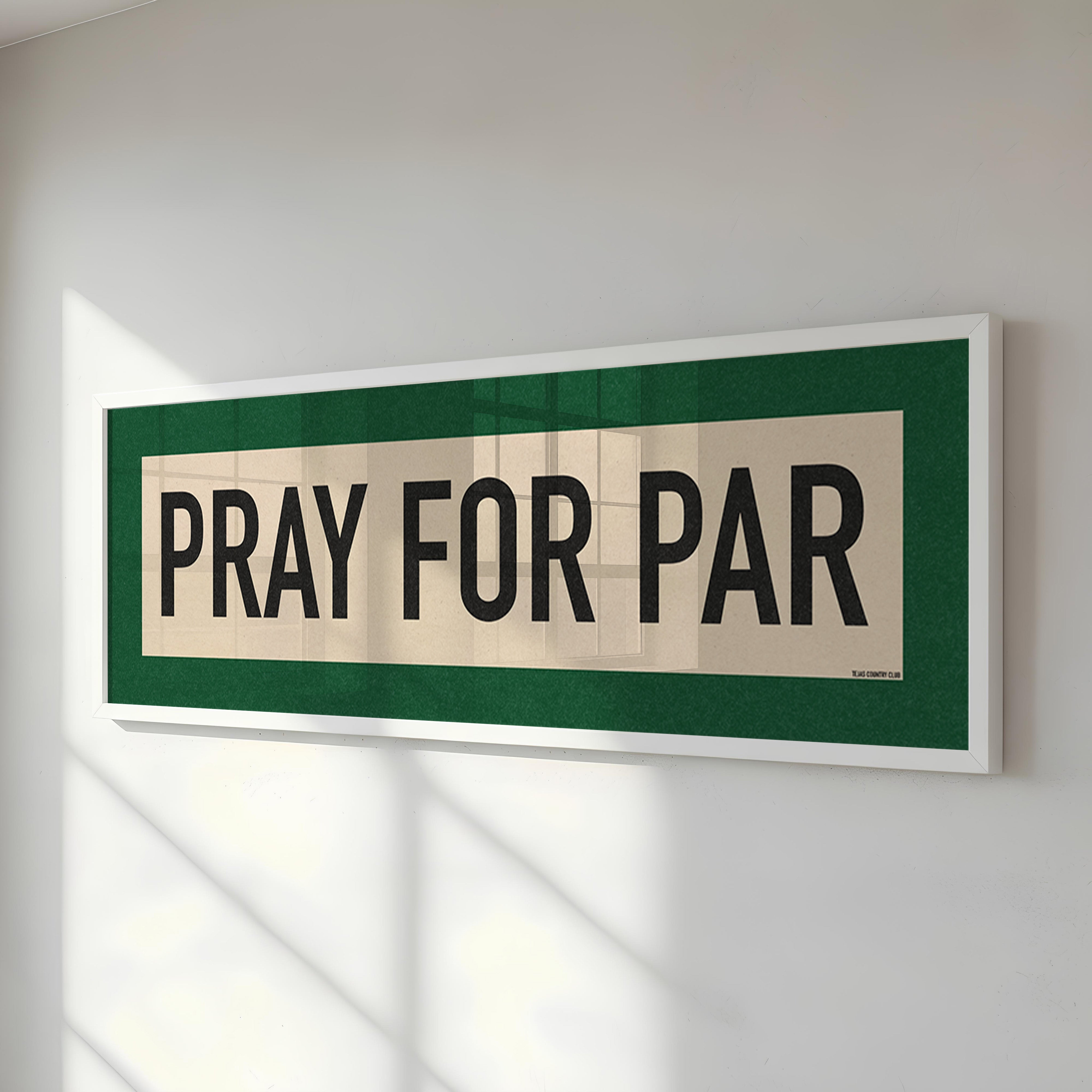 Framed Pray For Par Golf Art Scroll Sign - Tejas Country Club